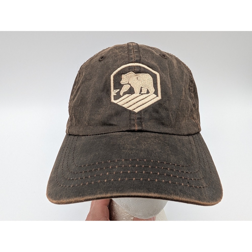 The Normal Brand Saint Louis Brown Waxed Bear Logo Adjustable Baseball Cap Hat